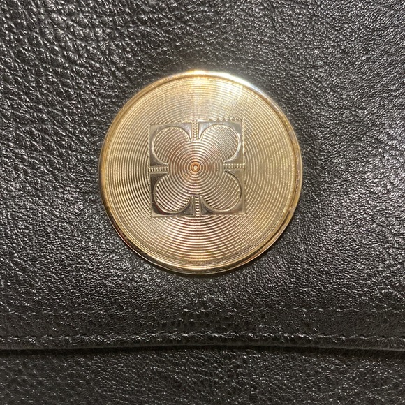 LizClaiborne leather Clutch Purse Shoulder Strap Black Leather multi pockets - Picture 8 of 8